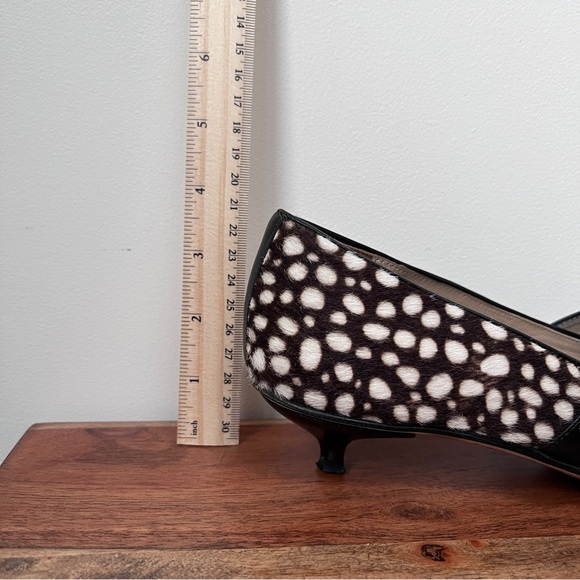 Kate Spade ♠️ Mary Jane, kitten heels, brown/cream cheetah print, leather, 9 - Picture 5 of 10